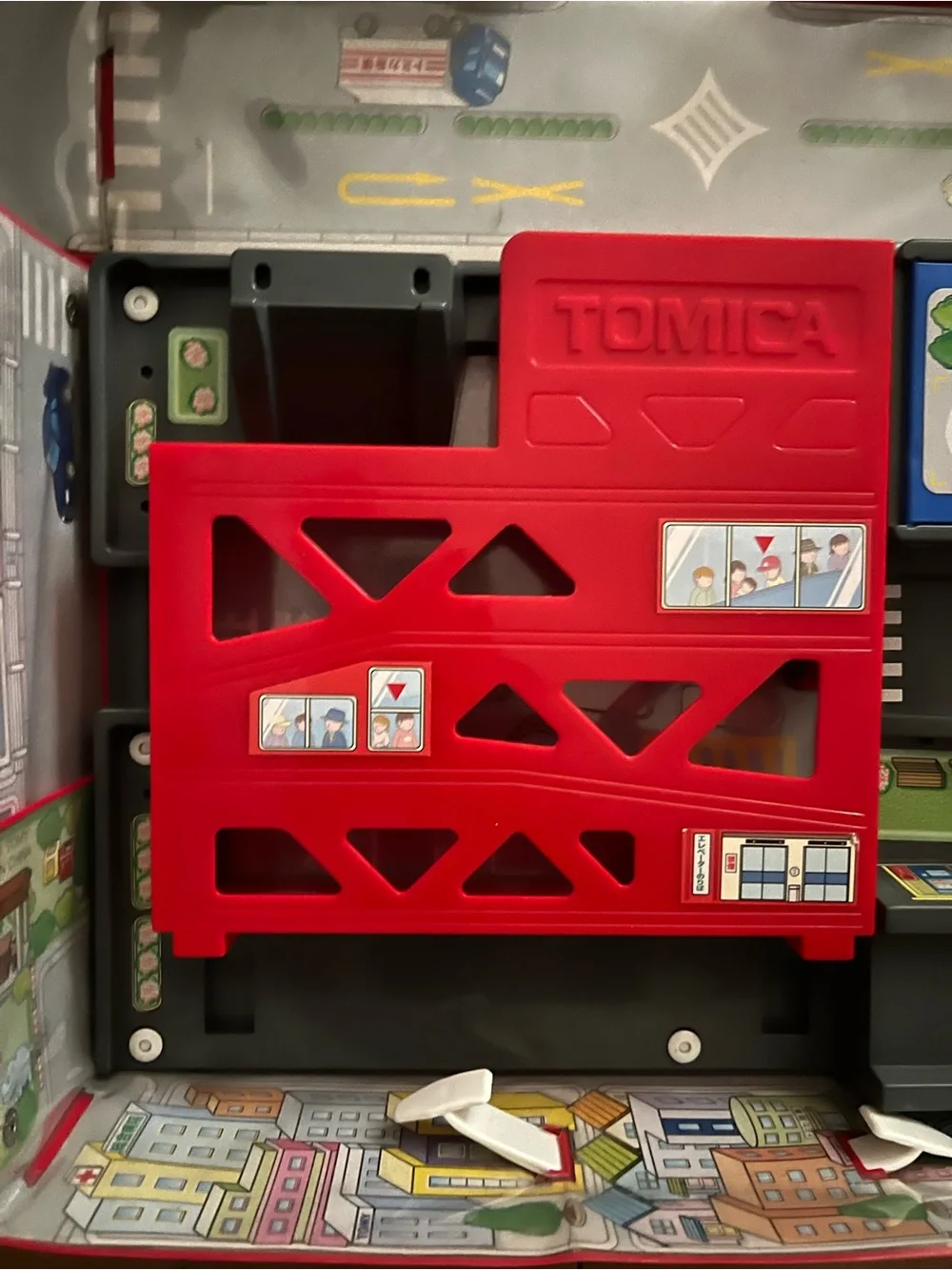 Red and Blue Multi-Level Vehicle Playset